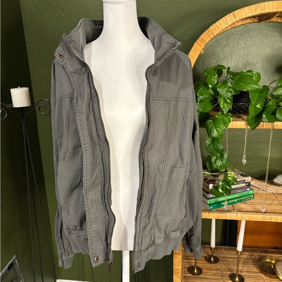 Sonoma Army Green Zip Up Bomber Jacket - Picture 3 of 6